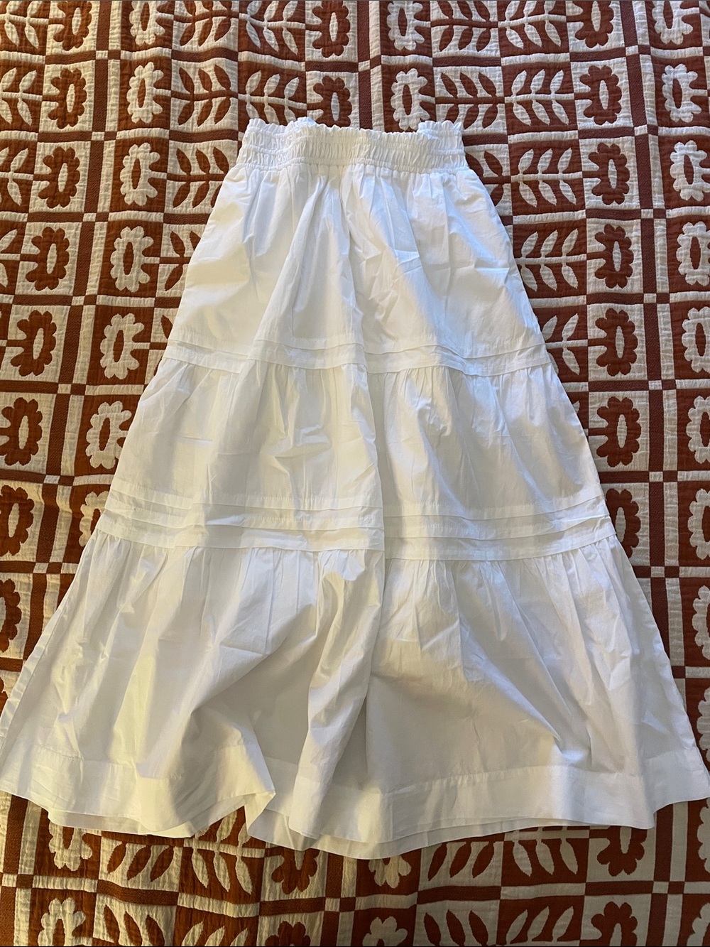 Quince Organic Cotton Poplin tiered maxi skirt